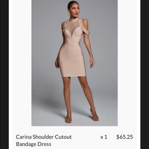 Bandage dress in nude size M